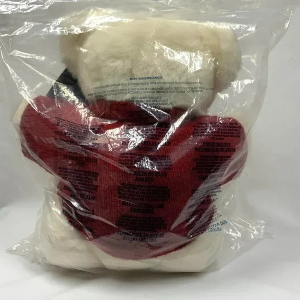 Ralph Lauren Polo White‎ Teddy Bear Plush Red Sweater 1999 2000 NIP Jointed - Picture 4 of 13